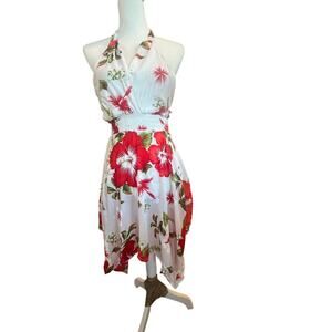 SB Fashions Halter Dress Hibiscus Design Women's One Size